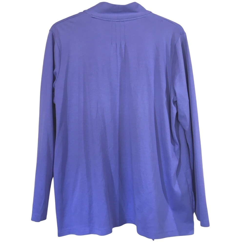 L. L. Bean XL Regular Lilac Purple Knit Cardigan 100% Supima Cotton Lightweight - Picture 2 of 6